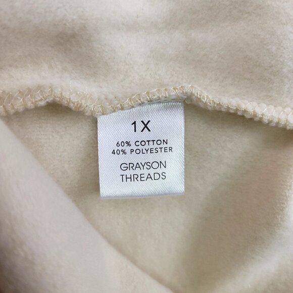 Smiley World Womens Great Day Smiley World Graphic Sweatshirt Beige 1X - Picture 7 of 9